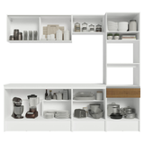 Cocina Integral 240cm Blanco/Marrón Diamante 06