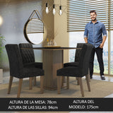 Juego de Comedor Mesa Encimera de Madera 4 Sillas Marrón/Negro/Oxford Livia