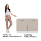 Mueble de Cocina para Fregadero Madesa Agata con 2 Puertas Blanco/Crema