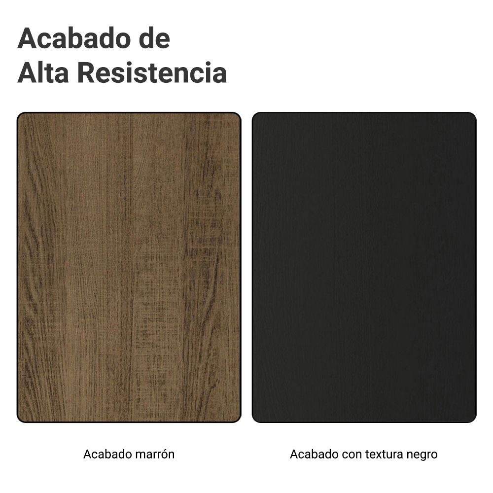 Gabinete Bajo para Fregadero con Accesorios de Cocina 120 x 60 cm 2 Puertas (Con Encimera) Glamy Marrón/Negro