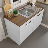 Mueble de Cocina con Fregadero 120 cm 2 Puertas Blanco/Marrón Agata