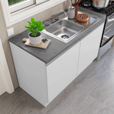 Gabinete Bajo para Fregadero con Accesorios de Cocina 120 x 60 cm 2 Puertas (Con Encimera) Glamy Blanco