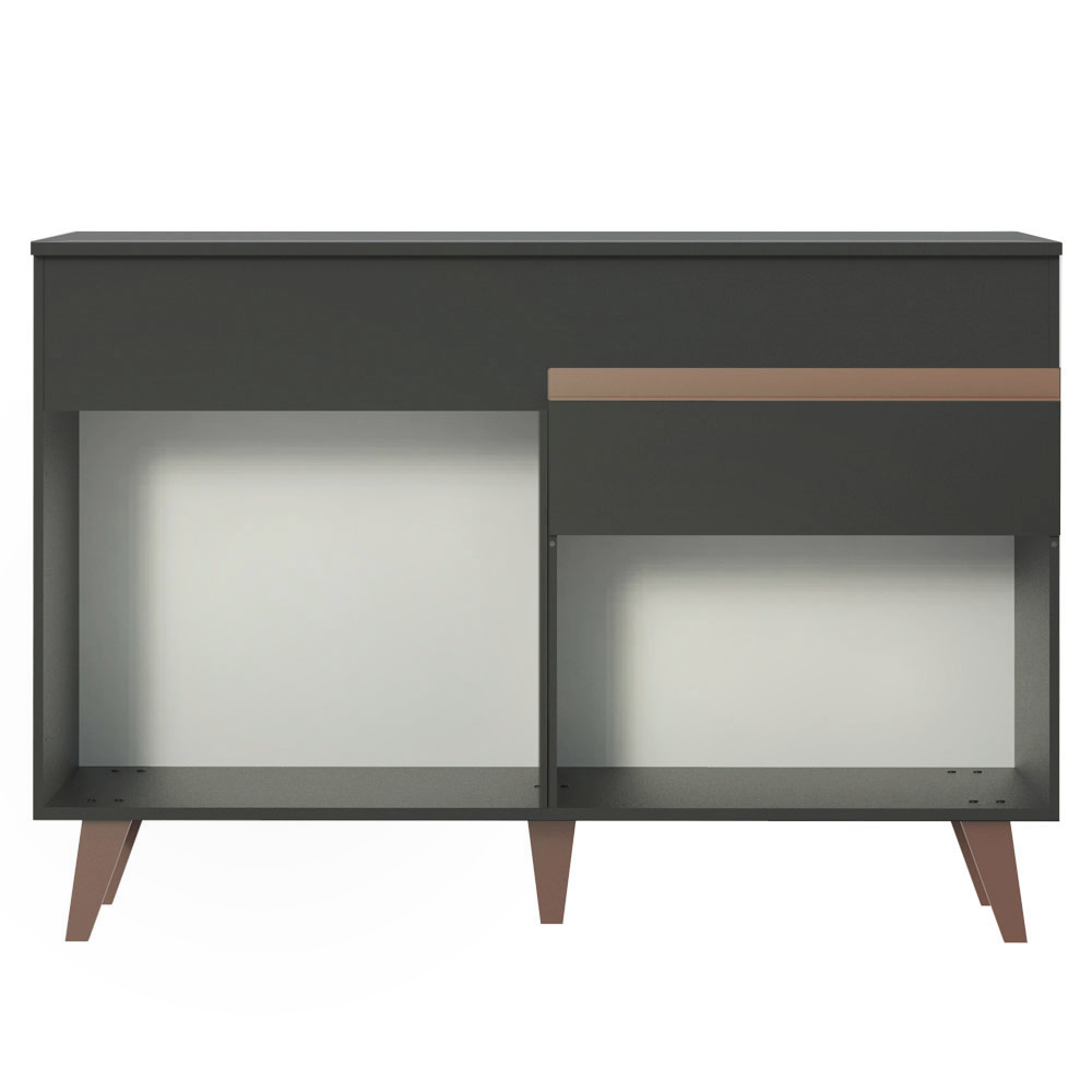 Mueble de Cocina para Fregadero 2 Puertas y 1 Cajón Negro Reims
