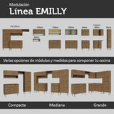 Cocina Integral 293cm con Fregadero Marrón Emilly 08