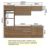 Cocina Integral 270cm Marrón Glamy Madesa 13