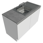Gabinete Bajo para Fregadero con Accesorios de Cocina 120 cm 2 Puertas Blanco Glamy Madesa