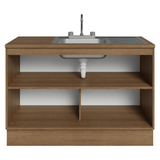 Gabinete Bajo para Fregadero con Accesorios de Cocina 120 x 60 cm 2 Puertas (Con Encimera) Agata Marrón/Blanco