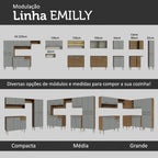 Gabinete Superior 105 cm 2 Puertas 1 Nicho Marrón/Gris Emilly Madesa
