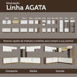 Gabinete Superior de Esquina Agata 1 Puerta para línea de 60 cm de profundidad Marrón/Blanco