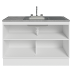 Gabinete Bajo para Fregadero con Accesorios de Cocina 120 cm 2 Puertas Blanco Glamy Madesa