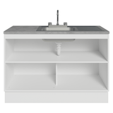 Gabinete Bajo para Fregadero con Accesorios de Cocina 120 x 60 cm 2 Puertas (Con Encimera) Glamy Blanco
