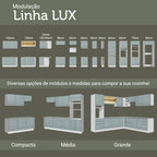 Gabinete Superior 60 cm 1 Puerta Abatible Blanco/Gris Lux Madesa
