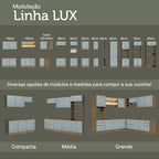 Gabinete Superior Esquinero 166 cm 1 Puerta 3 Nichos Marrón/Gris Lux Madesa