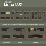 Gabinete Bajo para Fregadero 120 cm 2 Puertas (Con Encimera) Lux Marrón/Negro