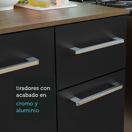 Mueble de Cocina Compacto 120cm Marron/Negro Easy Madesa