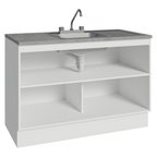 Gabinete Bajo para Fregadero con Accesorios de Cocina 120 cm 2 Puertas Blanco Glamy Madesa