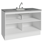 Gabinete Bajo para Fregadero con Accesorios de Cocina 120 cm 2 Puertas Blanco/Crema Agata Madesa