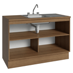 Gabinete Bajo para Fregadero con Accesorios de Cocina 120 cm 2 Puertas Marrón/Negro Lux Madesa