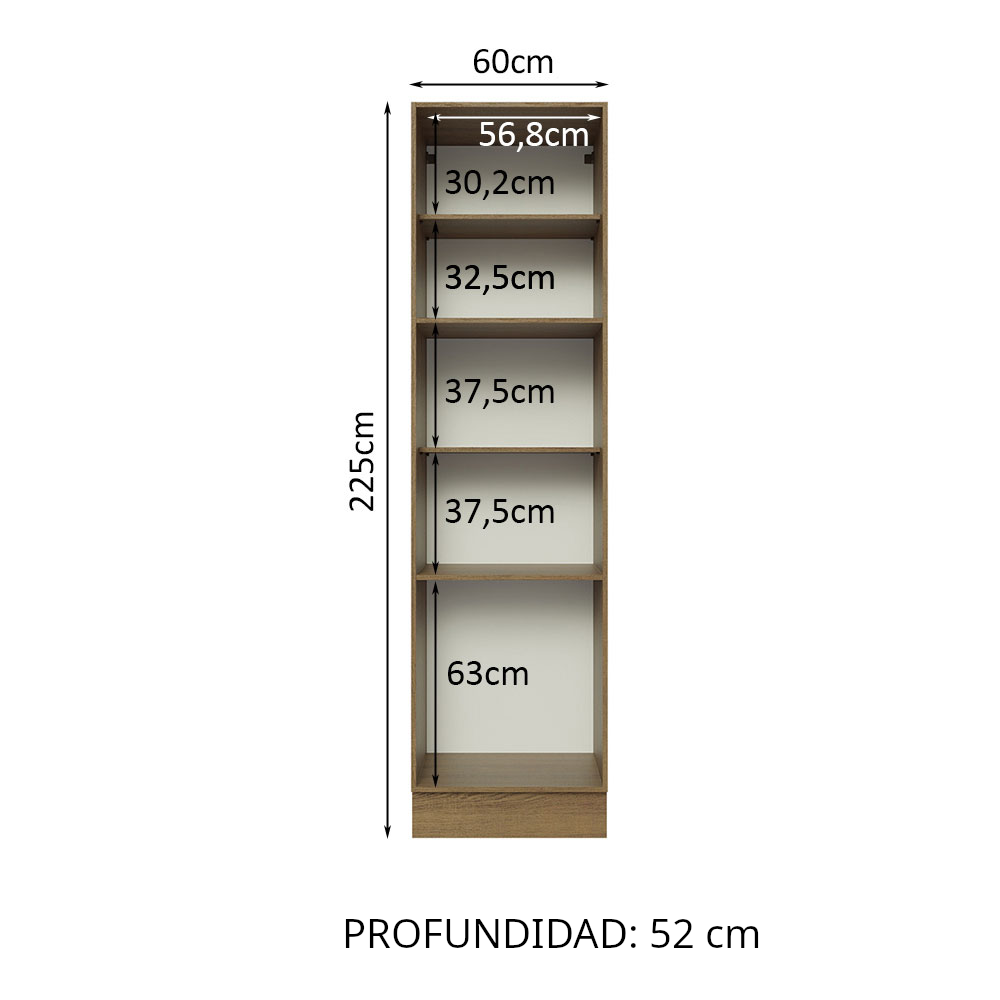 Mueble Despensa Madesa Glamy 60 cm 3 Puertas Marrón