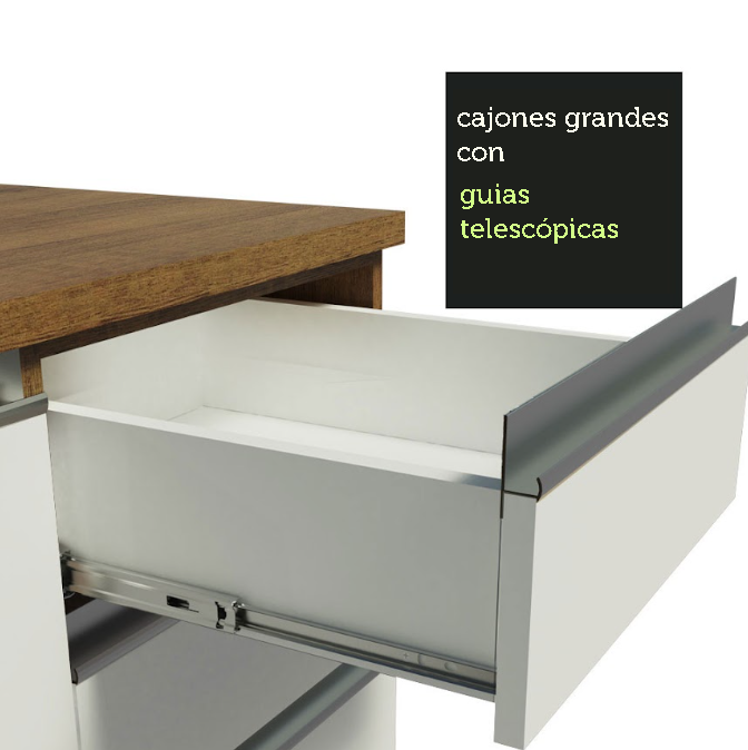 Mueble de Cocina Madesa Glamy 60 cm 3 Cajones Marron/Blanco