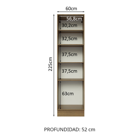 Mueble Despensa Madesa Glamy 60 cm 3 Puertas Marrón/Blanco