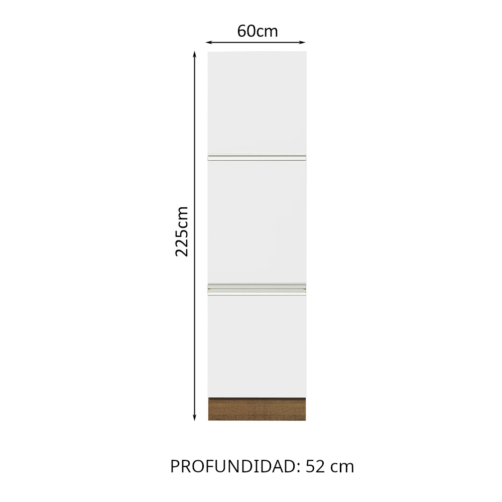 Mueble Despensa Madesa Glamy 60 cm 3 Puertas Marrón/Blanco