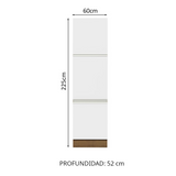 Mueble Despensa Madesa Glamy 60 cm 3 Puertas Marrón/Blanco