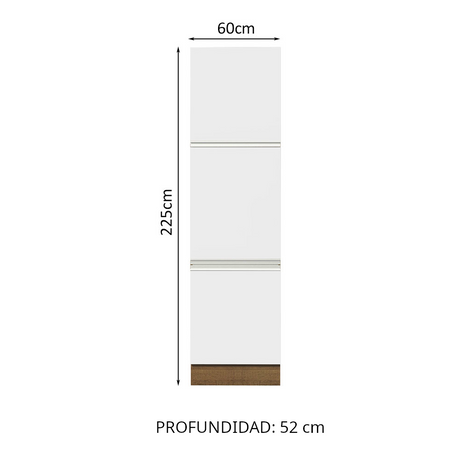 Mueble Despensa Madesa Glamy 60 cm 3 Puertas Marrón/Blanco