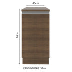 Mueble de Cocina Madesa Glamy 40 cm 1 Puerta Marrón