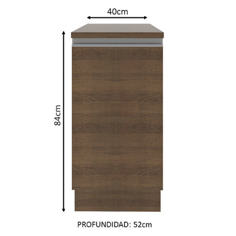 Mueble de Cocina Madesa Glamy 40 cm 1 Puerta Marrón