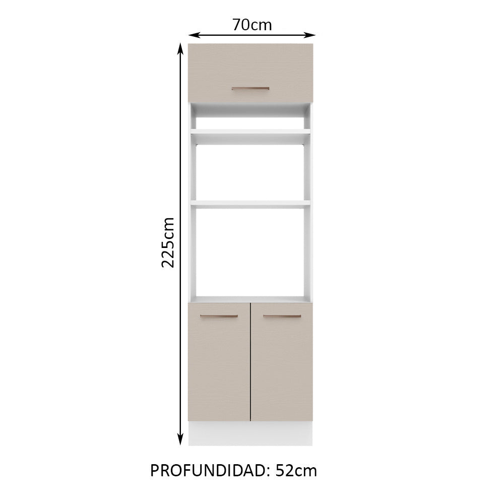Mueble para Horno 70 cm 3 Puertas Blanco/Crema Agata Madesa