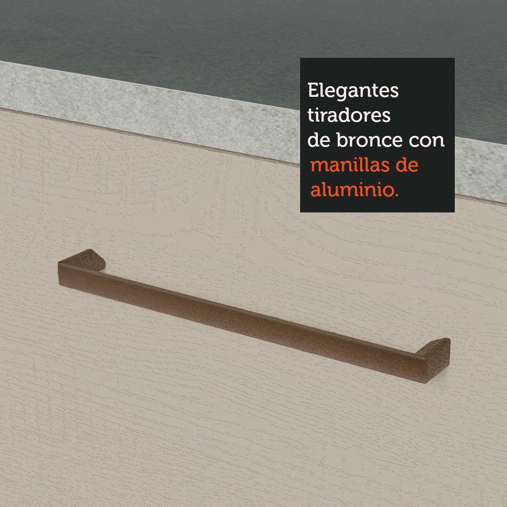 Gabinete Bajo 40 cm 3 Cajones Blanco/Crema Agata Madesa