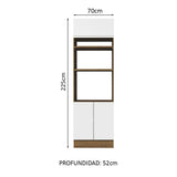 Mueble de Cocina para Horno 70 cm 3 Puertas Glamy Marrón/Blanco