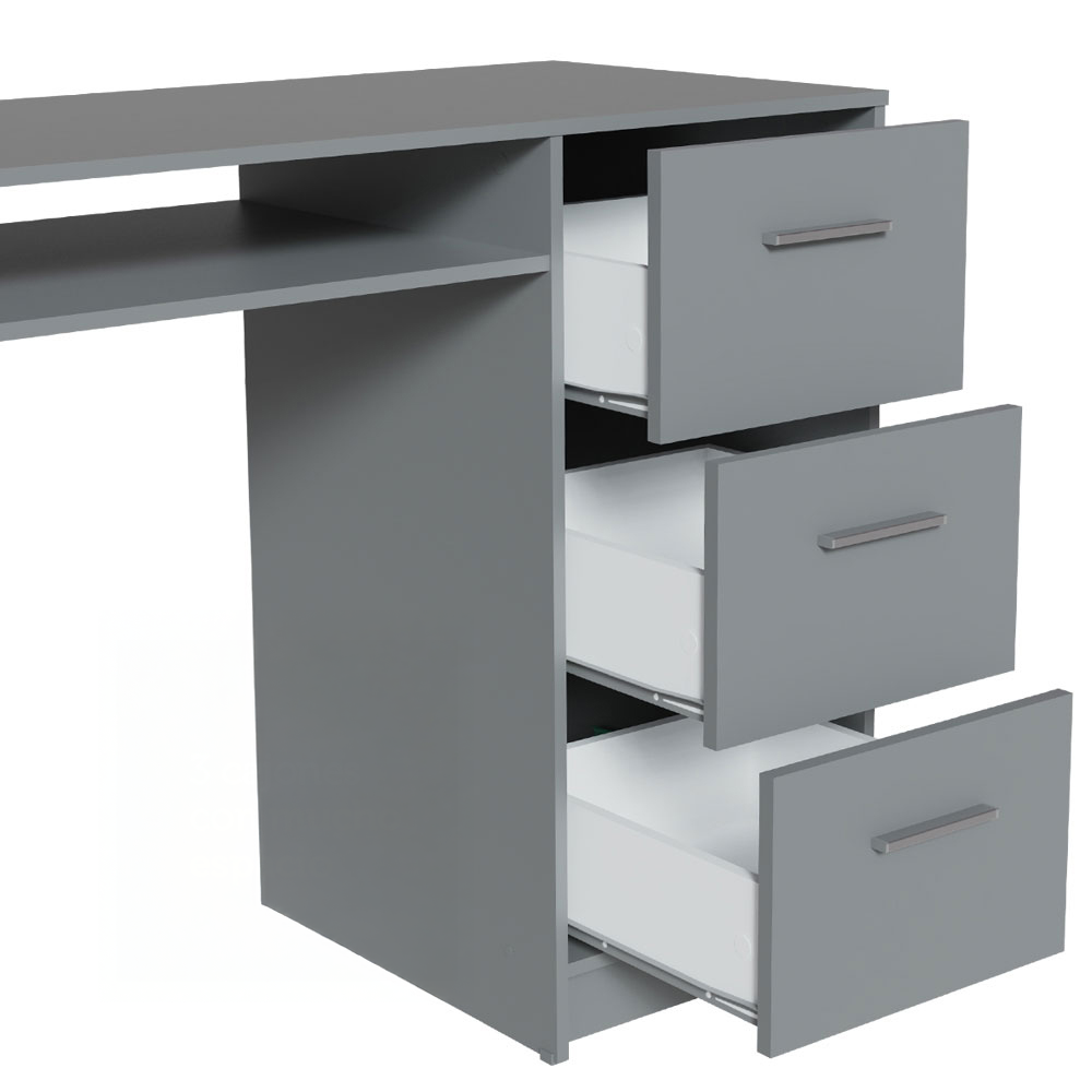 Escritorio Para Pc 3 Cajones 1 Puerta Gris Madesa Alaska
