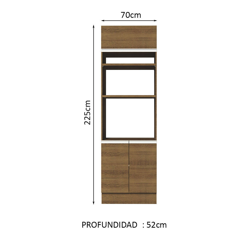 Mueble de Cocina para Horno Madesa Glamy 70 cm 3 Puertas Marrón