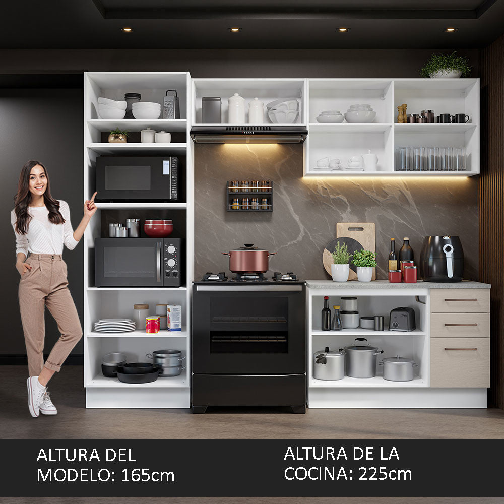 Cocina Integral 270cm Blanco/Crema Agata Madesa 07