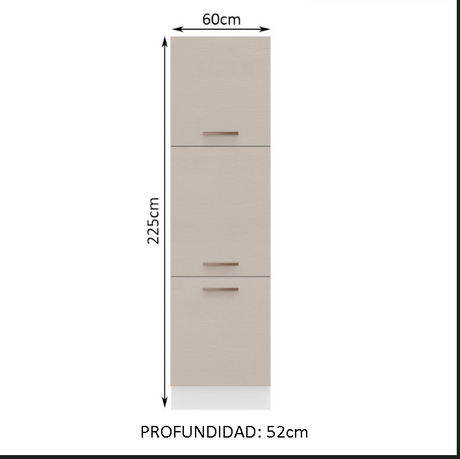 Mueble Despensa 60 cm 3 Puertas Blanco/Crema Agata Madesa