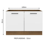 Gabinete Bajo para Fregadero 120 cm 2 Puertas Marrón/Blanco Agata Madesa