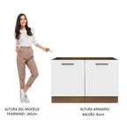 Gabinete Bajo para Fregadero 120 cm 2 Puertas Marrón/Blanco Agata Madesa