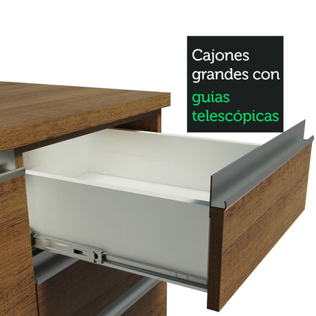 Cocina Integral Esquinera 349cm Marrón Glamy Madesa 01