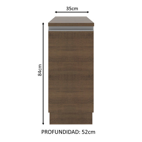 Mueble de Cocina Madesa Glamy 35 cm 1 Puerta Marrón