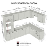 Cocina Integral Esquinera 479cm Marrón/Crema Agata Madesa 01