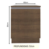 Mueble de Cocina Madesa Glamy 60 cm 1 Puerta Marrón