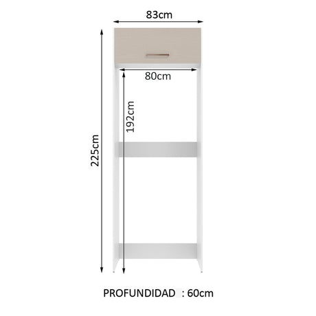 Mueble de Cocina Puerta-Refrigerador 1 Puerta Basculante Blanco/Crema Agata Madesa