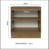 Mueble de Cocina Madesa Glamy 80 cm 2 Puertas Marron/Blanco