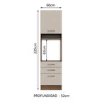 Mueble para Horno 60 cm 1 Puerta 3 Cajones Marrón/Crema Agata Madesa