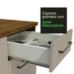 Mueble para Horno 60 cm 1 Puerta 3 Cajones Marrón/Crema Agata Madesa