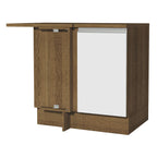 Gabinete Bajo Esquinero 102 cm 1 Puerta Marrón/Blanco Glamy Madesa