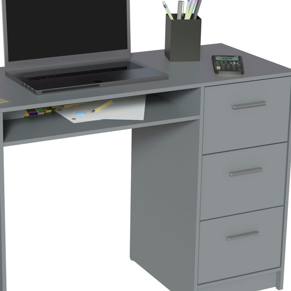 Escritorio Para Pc 3 Cajones 1 Puerta Gris Madesa Alaska