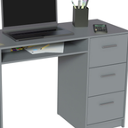 Escritorio 136 cm 3 Cajones 1 Puerta Gris Madesa